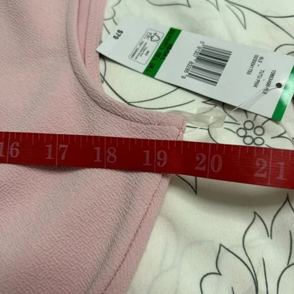 NWT* Black Label by EVAN PICONE Sleeveless Pink Crepe Faux Wrap Dress Large - Picture 8 of 12